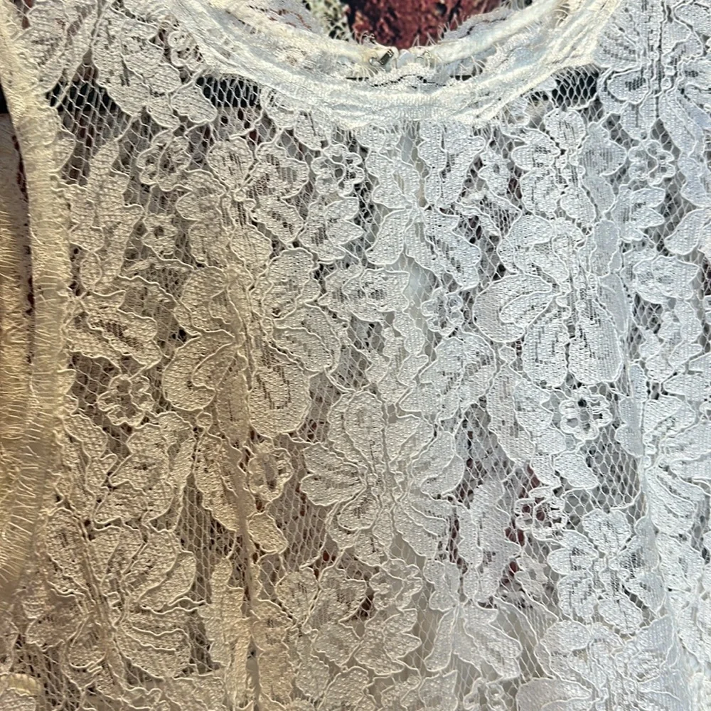 DB STUDIO Corded Lace Trumpet Wedding Dress with Illusion Sides. - size 14 NWT - Picture 14 of 16